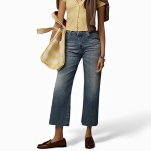 • AG Jeans • Saige High-Rise Crop Wide-Leg Jeans